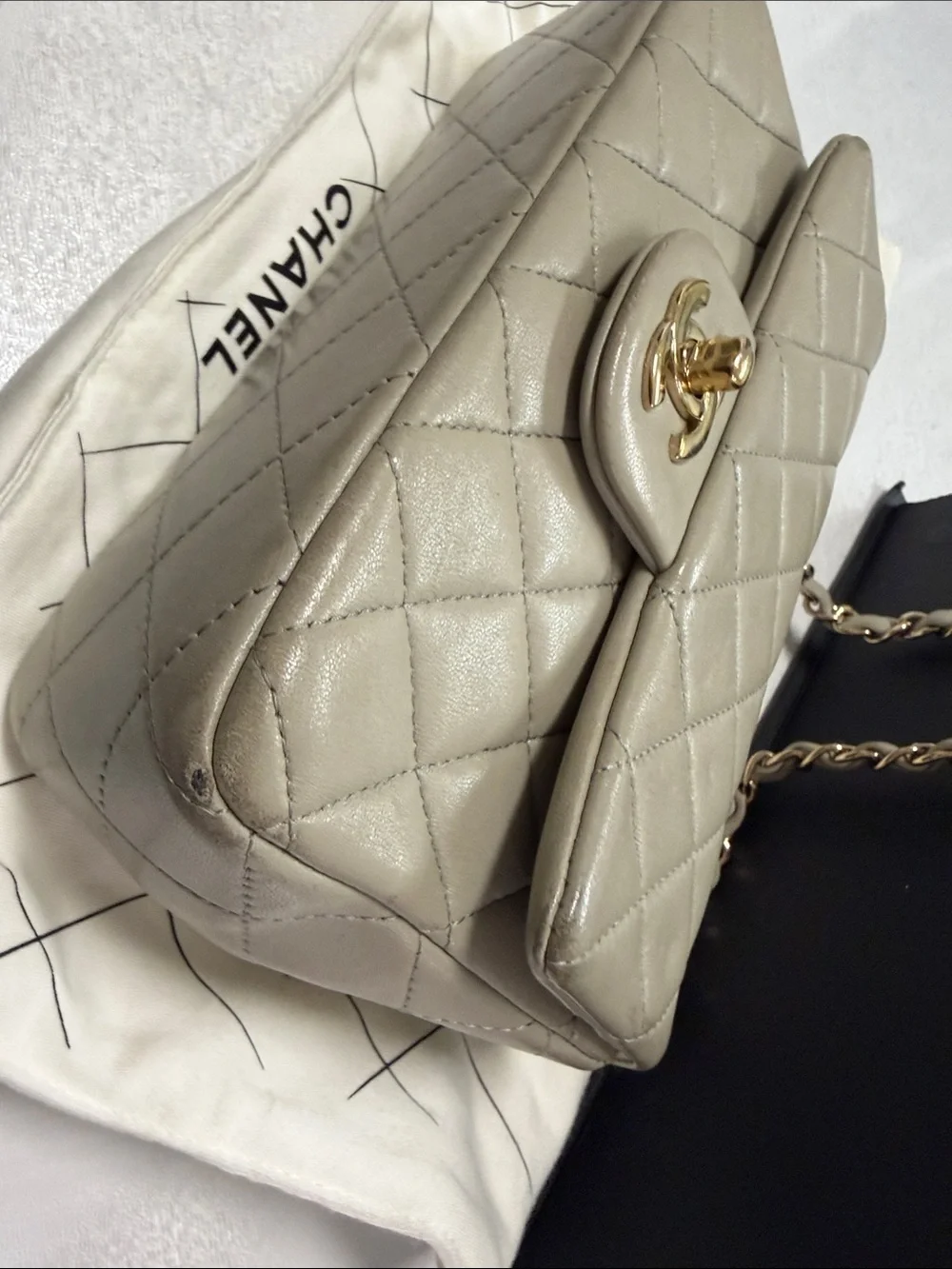 Classic Single Flap Bag Quilted Lambskin Mini Grey - Picture 10 of 10